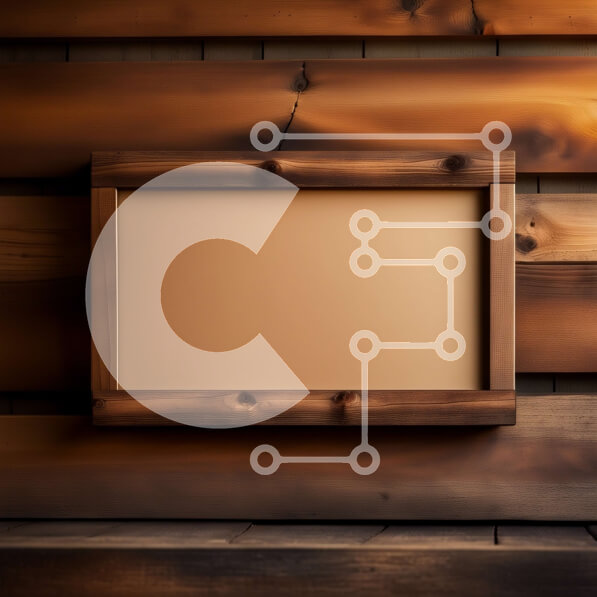 Intra Συλλεκτικό Ξύλινο Παζλ Plywood  4mm - Άδειο ξύλινο πλαίσιο σε έναν ρουστίκ ξύλινο τοίχο Σε Ξύλινο Κουτί - Διαστάσεις Puzzle: 10x10 cm – 25 κομμάτια