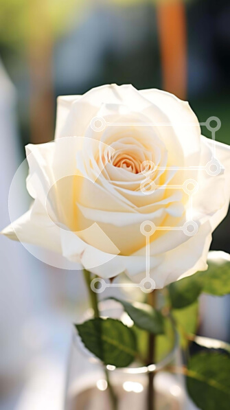 Σετ των 2 Intra Συλλεκτικό Ξύλινο Παζλ Plywood  4mm - Μονό λευκό τριαντάφυλλο σε διαφανές γυάλινο βάζο Σε Ξύλινο Κουτί - Διαστάσεις: 10x10 cm – 25 κομμάτια