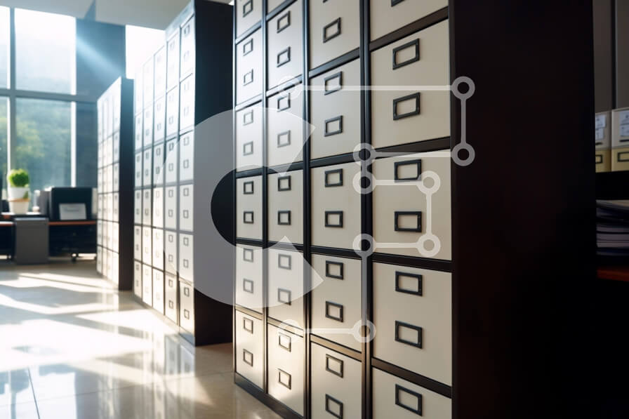 Intra Συλλεκτικό Ξύλινο Παζλ Plywood  4mm - Μεγάλος χώρος γραφείου με αρχειοθήκες και γραφεία Σε Ξύλινο Κουτί - Διαστάσεις Puzzle: 10x10 cm – 25 κομμάτια