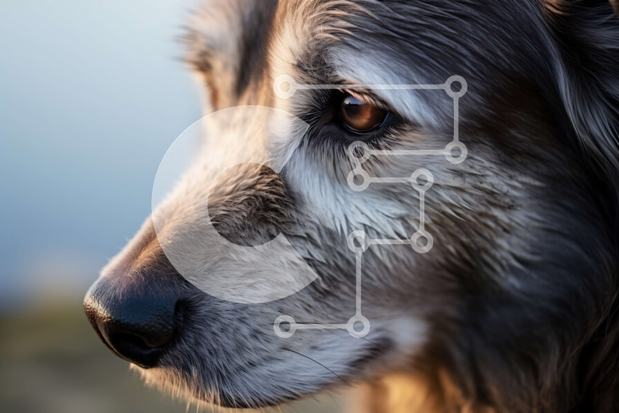 Σετ των 2 Intra Συλλεκτικό Ξύλινο Παζλ Plywood  4mm - Κοντινό πλάνο ενός υγρού σκύλου με μακρύ δασύτριχο παλτό Σε Ξύλινο Κουτί - Διαστάσεις: 10x10 cm – 25 κομμάτια