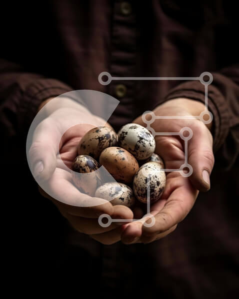 Σετ των 2 Intra Συλλεκτικό Ξύλινο Παζλ Plywood  4mm - Άτομο που κρατά διάφορα αυγά Σε Ξύλινο Κουτί - Διαστάσεις: 10x10 cm – 25 κομμάτια