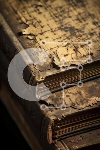 Intra Συλλεκτικό Ξύλινο Παζλ Plywood  4mm - Vintage στοίβα από παλιά βιβλία με σημάδια φθοράς Σε Ξύλινο Κουτί - Διαστάσεις Puzzle: 10x10 cm – 25 κομμάτια