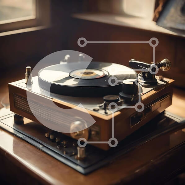 Intra Συλλεκτικό Ξύλινο Παζλ Plywood  4mm - Vintage πικάπ σε ξύλινο τραπέζι Σε Ξύλινο Κουτί - Διαστάσεις Puzzle: 10x10 cm – 25 κομμάτια