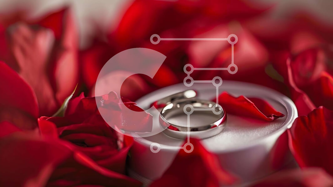 Intra Συλλεκτικό Ξύλινο Παζλ Plywood  4mm - Ασημένιες Βέρες και Κόκκινα Τριαντάφυλλα Σε Ξύλινο Κουτί - Διαστάσεις Puzzle: 10x10 cm – 25 κομμάτια