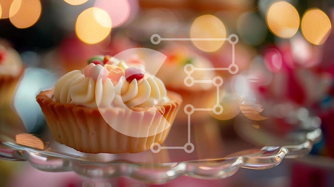 Σετ των 2 Intra Συλλεκτικό Ξύλινο Παζλ Plywood  4mm - Cupcakes με White Frosting και Πασπαλίζουμε σε ένα γυάλινο πιάτο Σε Ξύλινο Κουτί - Διαστάσεις: 10x10 cm – 25 κομμάτια