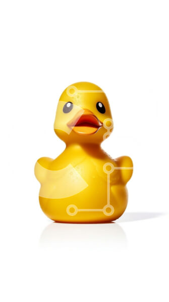 Intra Συλλεκτικό Ξύλινο Παζλ Plywood  4mm - Χαρούμενη κίτρινη λαστιχένια πάπια σε λευκό φόντο Σε Ξύλινο Κουτί - Διαστάσεις: 10x10 cm – 25 κομμάτια