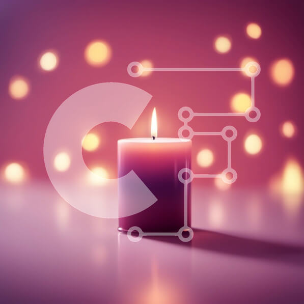 Intra Συλλεκτικό Ξύλινο Παζλ Plywood  4mm - Ροζ κερί στο τραπέζι με θολό φόντο φωτεινών φώτων Σε Ξύλινο Κουτί - Διαστάσεις Puzzle: 10x10 cm – 25 κομμάτια