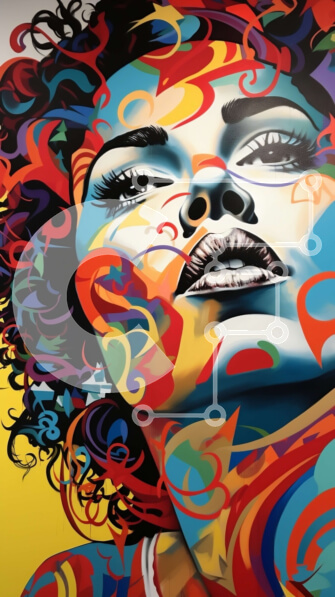 Intra Συλλεκτικό Ξύλινο Παζλ Plywood  4mm - Εκπληκτικό πορτρέτο μιας γυναίκας με πολύχρωμα μαλλιά και μακιγιάζ Σε Ξύλινο Κουτί - Διαστάσεις Puzzle: 10x10 cm – 25 κομμάτια