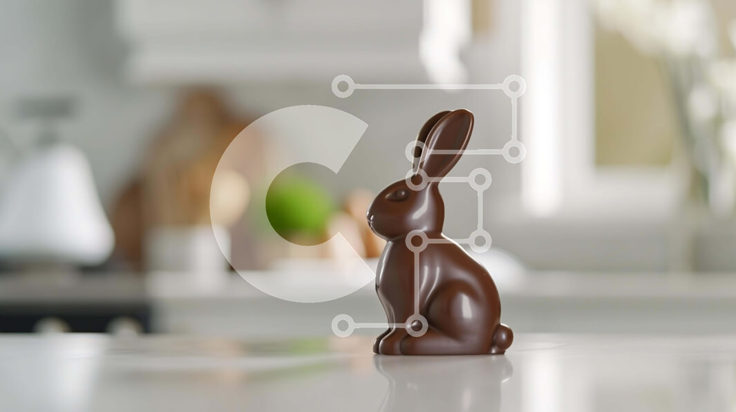 Intra Συλλεκτικό Ξύλινο Παζλ Plywood  4mm - Σοκολατένιο ειδώλιο λαγουδάκι του Πάσχα στον πάγκο Σε Ξύλινο Κουτί - Διαστάσεις: 10x10 cm – 25 κομμάτια