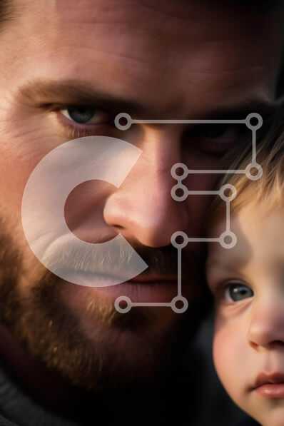 Intra Συλλεκτικό Ξύλινο Παζλ Plywood  4mm - Στιγμή δέσιμου πατέρα και παιδιού Σε Ξύλινο Κουτί - Διαστάσεις Puzzle: 10x10 cm – 25 κομμάτια