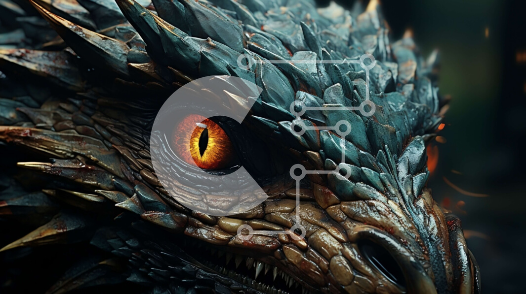 Intra Συλλεκτικό Ξύλινο Παζλ Plywood  4mm - Άγριος δράκος με αιχμηρά δόντια και λαμπερά κόκκινα μάτια Σε Ξύλινο Κουτί - Διαστάσεις Puzzle: 10x10 cm – 25 κομμάτια