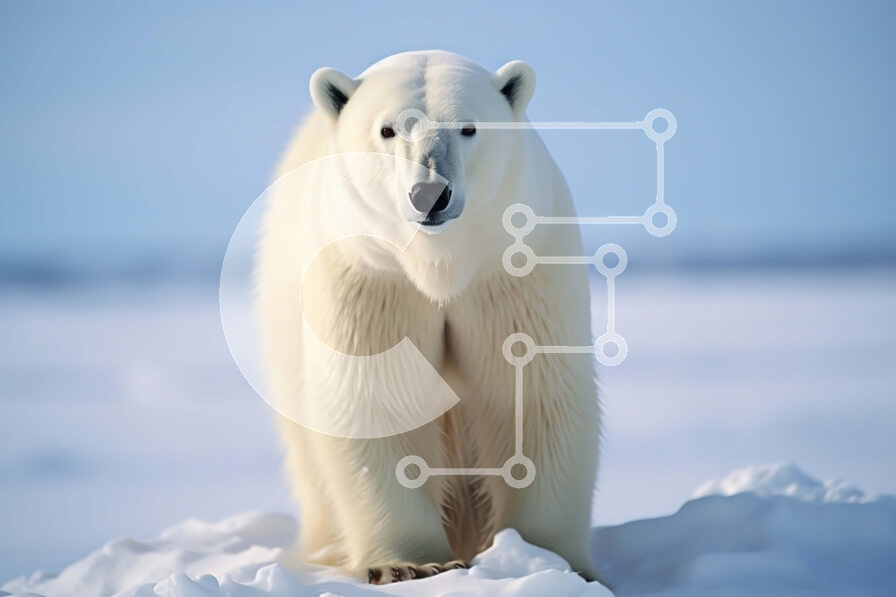 Σετ των 2 Intra Συλλεκτικό Ξύλινο Παζλ Plywood  4mm - Εκπληκτική εικόνα μιας πολικής αρκούδας στο χιόνι Σε Ξύλινο Κουτί - Διαστάσεις: 10x10 cm – 25 κομμάτια