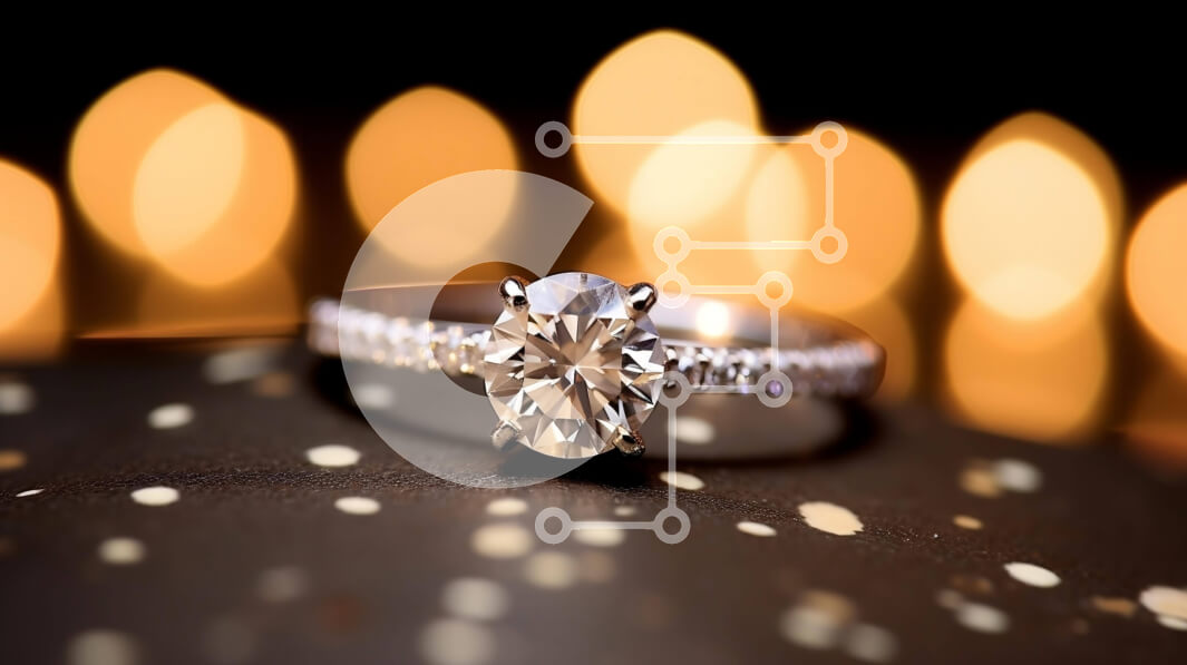 Intra Συλλεκτικό Ξύλινο Παζλ Plywood  4mm - Διαμαντένιο δαχτυλίδι αρραβώνων σε διακοσμητικό τραπέζι με κεριά Σε Ξύλινο Κουτί - Διαστάσεις Puzzle: 10x10 cm – 25 κομμάτια