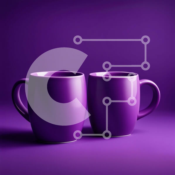 Intra Συλλεκτικό Ξύλινο Παζλ Plywood  4mm - Κομψές και ζωντανές μωβ κούπες σε συμπαγές φόντο Σε Ξύλινο Κουτί - Διαστάσεις Puzzle: 10x10 cm – 25 κομμάτια