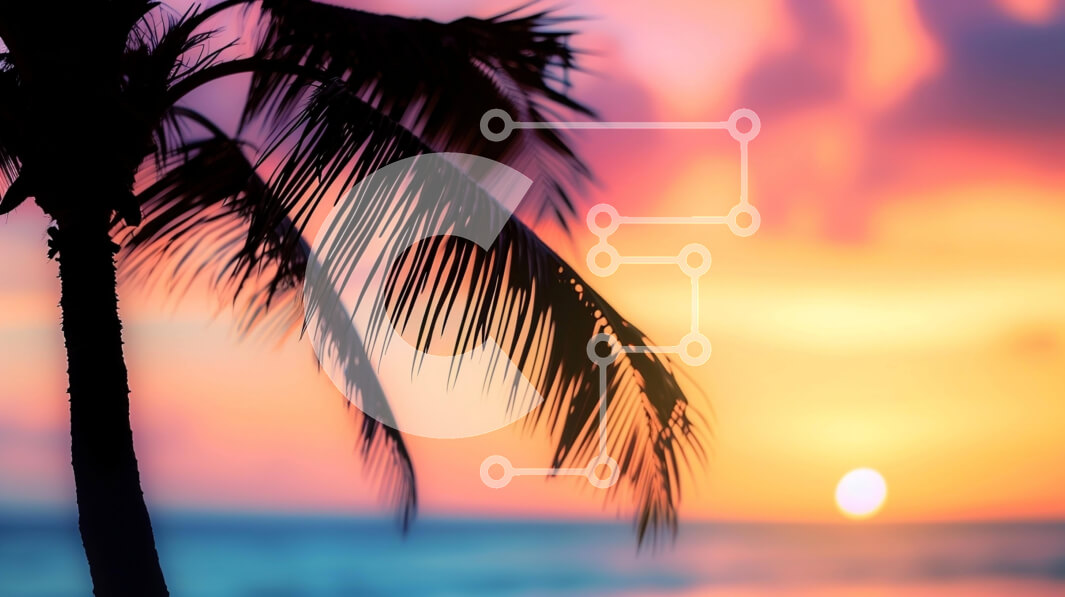 Intra Συλλεκτικό Ξύλινο Παζλ Plywood  4mm - Τροπικό ηλιοβασίλεμα με φοίνικες και παραλία Σε Ξύλινο Κουτί - Διαστάσεις: 10x10 cm – 25 κομμάτια