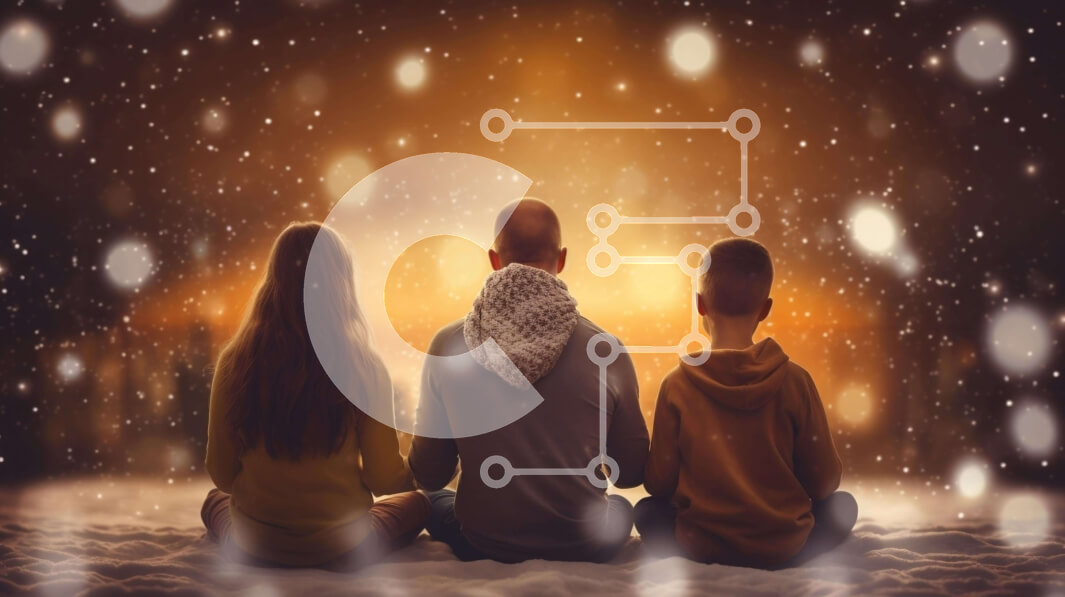 Intra Συλλεκτικό Ξύλινο Παζλ Plywood  4mm - Οικογένεια κάθεται δίπλα στο τζάκι κατά την περίοδο των διακοπών Σε Ξύλινο Κουτί - Διαστάσεις: 10x10 cm – 25 κομμάτια