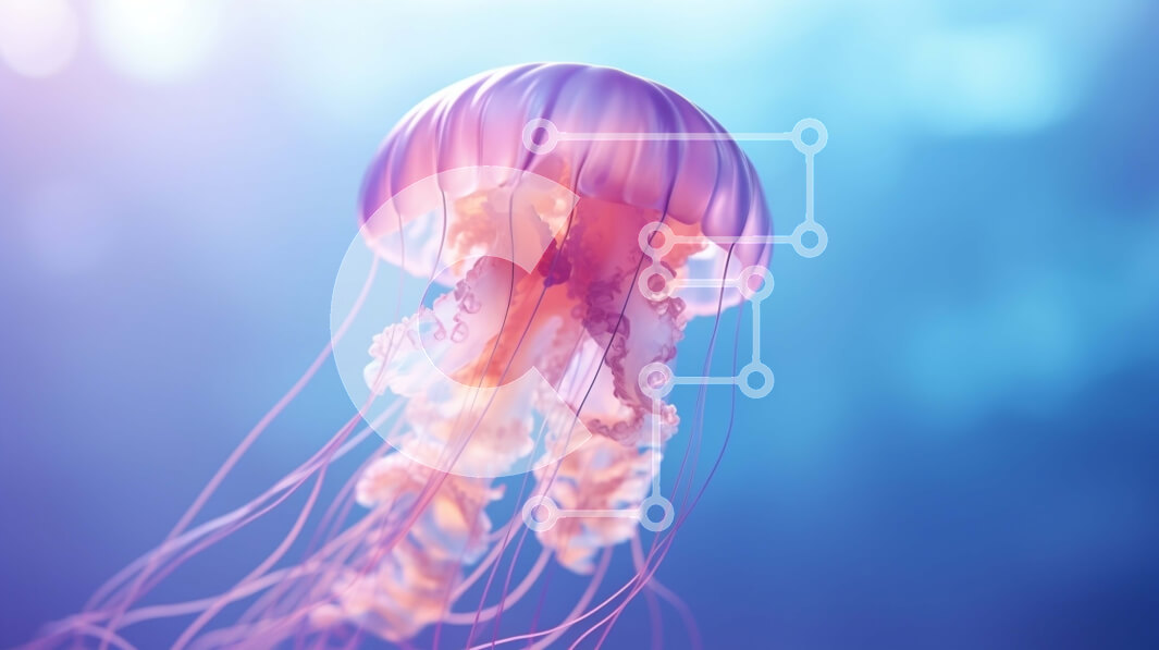 Σετ των 2 Intra Συλλεκτικό Ξύλινο Παζλ Plywood  4mm - Ροζ μέδουσες που επιπλέουν στο νερό Σε Ξύλινο Κουτί - Διαστάσεις: 10x10 cm – 25 κομμάτια