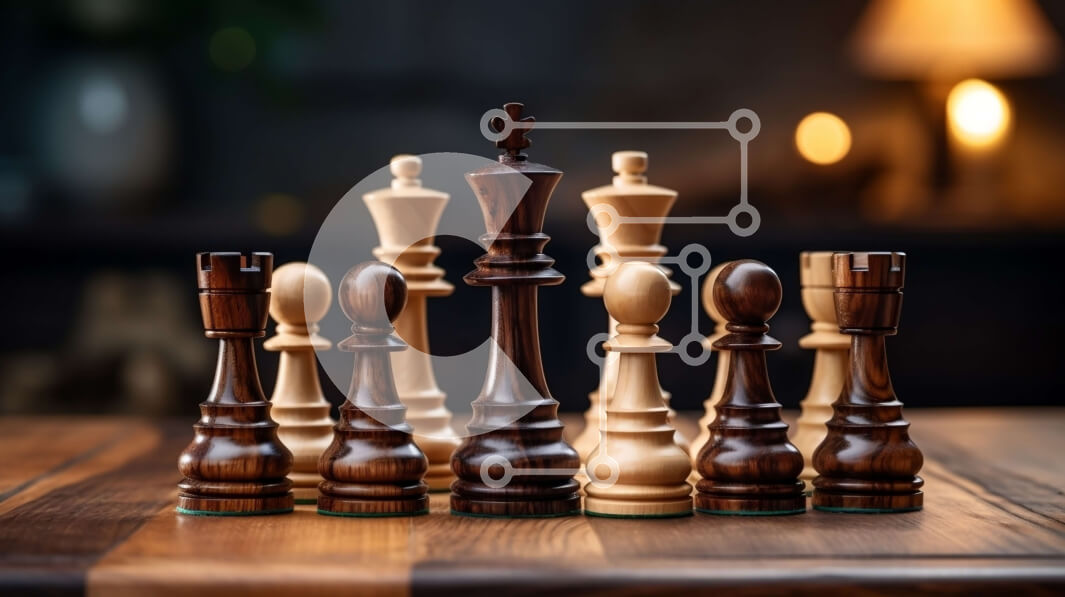 Intra Συλλεκτικό Ξύλινο Παζλ Plywood  4mm - Σκακιέρα με ασπρόμαυρα κομμάτια σκακιού Σε Ξύλινο Κουτί - Διαστάσεις Puzzle: 10x10 cm – 25 κομμάτια