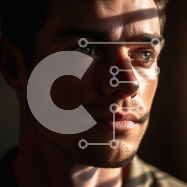 Intra Συλλεκτικό Ξύλινο Παζλ Plywood  4mm - Πορτρέτο του σοβαρού άνδρα που στέκεται μπροστά από ένα παράθυρο Σε Ξύλινο Κουτί - Διαστάσεις Puzzle: 10x10 cm – 25 κομμάτια