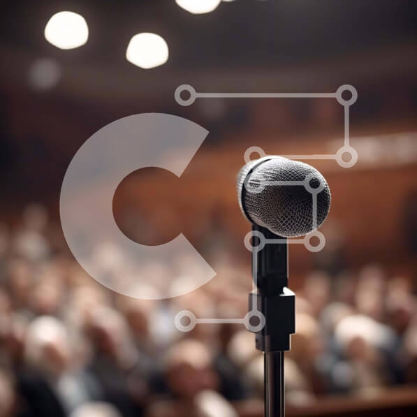 Intra Συλλεκτικό Ξύλινο Παζλ Plywood  4mm - Μικρόφωνο μπροστά από ένα αμφιθέατρο με κοινό Σε Ξύλινο Κουτί - Διαστάσεις Puzzle: 10x10 cm – 25 κομμάτια