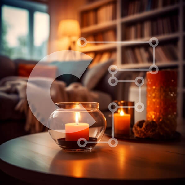 Intra Συλλεκτικό Ξύλινο Παζλ Plywood  4mm - Άνετο σαλόνι με χαμηλό φωτισμό και βιβλία Σε Ξύλινο Κουτί - Διαστάσεις Puzzle: 10x10 cm – 25 κομμάτια