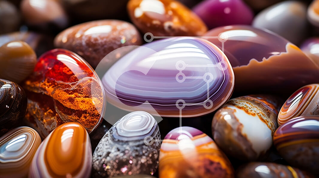 Intra Συλλεκτικό Ξύλινο Παζλ Plywood  4mm - Πολύχρωμοι πολύτιμοι λίθοι συσσωρευμένοι μαζί Σε Ξύλινο Κουτί - Διαστάσεις: 10x10 cm – 25 κομμάτια