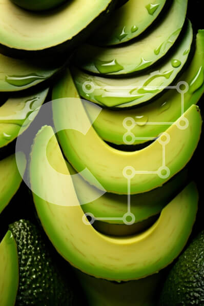 Σετ των 2 Intra Συλλεκτικό Ξύλινο Παζλ Plywood  4mm - Κοντινό πλάνο από φρέσκες φέτες αβοκάντο με σταγονίδια νερού Σε Ξύλινο Κουτί - Διαστάσεις: 10x10 cm – 25 κομμάτια