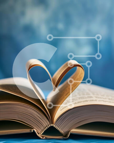 Intra Συλλεκτικό Ξύλινο Παζλ Plywood  4mm - Βιβλίο σε σχήμα καρδιάς σε μπλε φόντο Σε Ξύλινο Κουτί - Διαστάσεις Puzzle: 10x10 cm – 25 κομμάτια