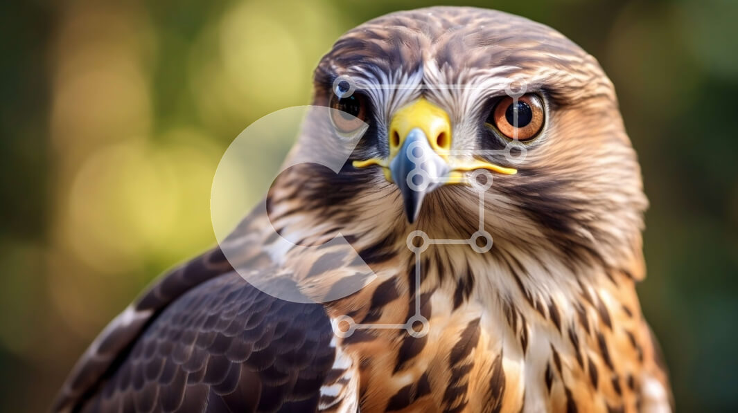 Intra Συλλεκτικό Ξύλινο Παζλ Plywood  4mm - Εκπληκτικό κοντινό πλάνο από το πρόσωπο και τα φτερά του στήθους του Hawk Σε Ξύλινο Κουτί - Διαστάσεις: 10x10 cm – 25 κομμάτια