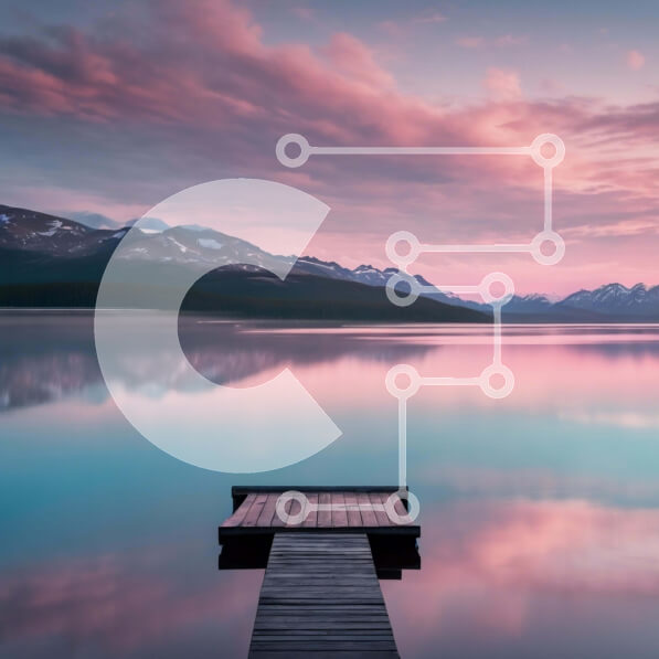 Intra Συλλεκτικό Ξύλινο Παζλ Plywood  4mm - Ξύλινη αποβάθρα ηλιοβασίλεμα στη λίμνη με θέα στο βουνό Σε Ξύλινο Κουτί - Διαστάσεις: 10x10 cm – 25 κομμάτια