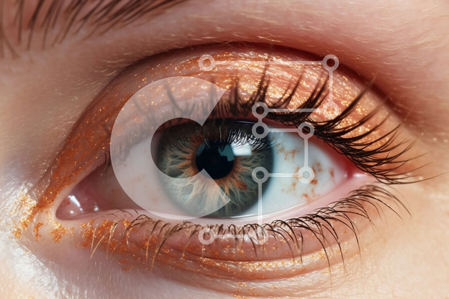 Intra Συλλεκτικό Ξύλινο Παζλ Plywood  4mm - Εκπληκτική κινηματογράφηση σε πρώτο πλάνο του γυναικείου ματιού με μακριές βλεφαρίδες και καφέ σκιά ματιών Σε Ξύλινο Κουτί - Διαστάσεις Puzzle: 10x10 cm – 25 κομμάτια