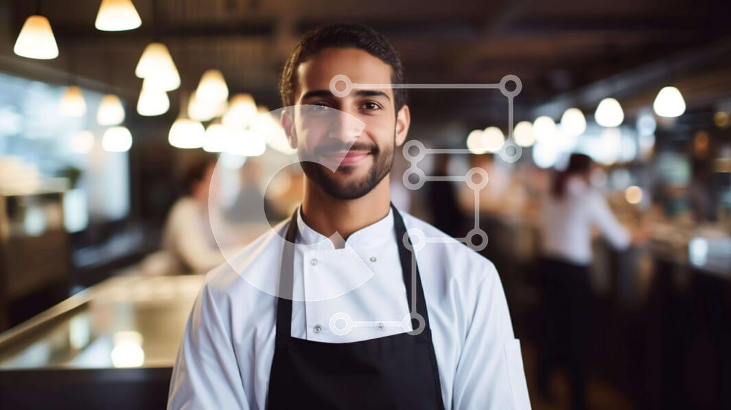 Intra Συλλεκτικό Ξύλινο Παζλ Plywood  4mm - Άνδρας σεφ σε μια ανοιχτή κουζίνα Σε Ξύλινο Κουτί - Διαστάσεις Puzzle: 10x10 cm – 25 κομμάτια