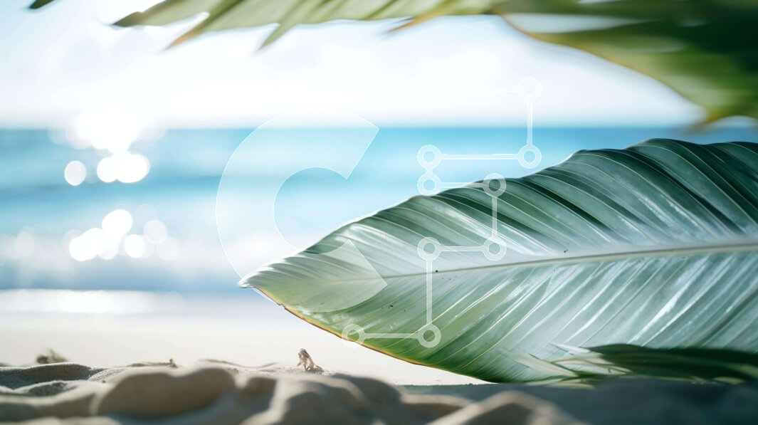 Intra Συλλεκτικό Ξύλινο Παζλ Plywood  4mm - Πράσινο φύλλο στην αμμώδη παραλία κοντά στον ωκεανό Σε Ξύλινο Κουτί - Διαστάσεις: 10x10 cm – 25 κομμάτια