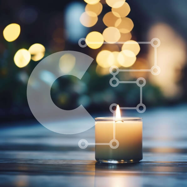 Intra Συλλεκτικό Ξύλινο Παζλ Plywood  4mm - Αναμμένο κερί περιβάλλοντος στη φύση Σε Ξύλινο Κουτί - Διαστάσεις Puzzle: 10x10 cm – 25 κομμάτια