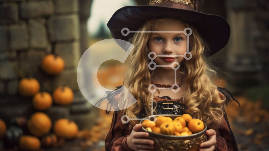 Intra Συλλεκτικό Ξύλινο Παζλ Plywood  4mm - Χαριτωμένη εικόνα αποκριών ενός κοριτσιού με κοστούμι μάγισσας με ένα μπολ με καρότα Σε Ξύλινο Κουτί - Διαστάσεις: 10x10 cm – 25 κομμάτια