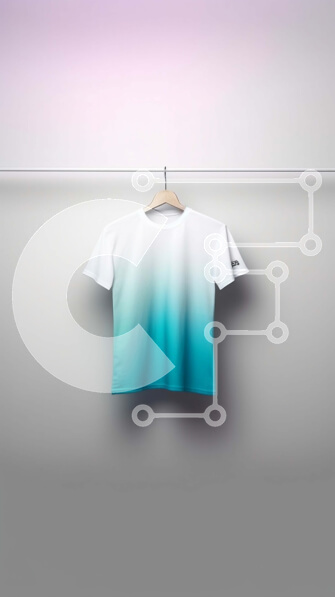 Intra Συλλεκτικό Ξύλινο Παζλ Plywood  4mm - Κομψό και μοντέρνο λευκό T-shirt με σχέδιο Ombre Σε Ξύλινο Κουτί - Διαστάσεις Puzzle: 10x10 cm – 25 κομμάτια