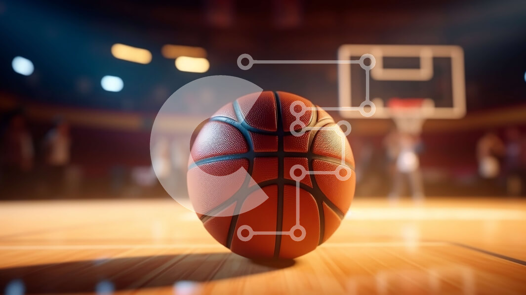 Intra Συλλεκτικό Ξύλινο Παζλ Plywood  4mm - Γήπεδο μπάσκετ με μπάσκετ σε ξύλινο πάτωμα Σε Ξύλινο Κουτί - Διαστάσεις Puzzle: 10x10 cm – 25 κομμάτια