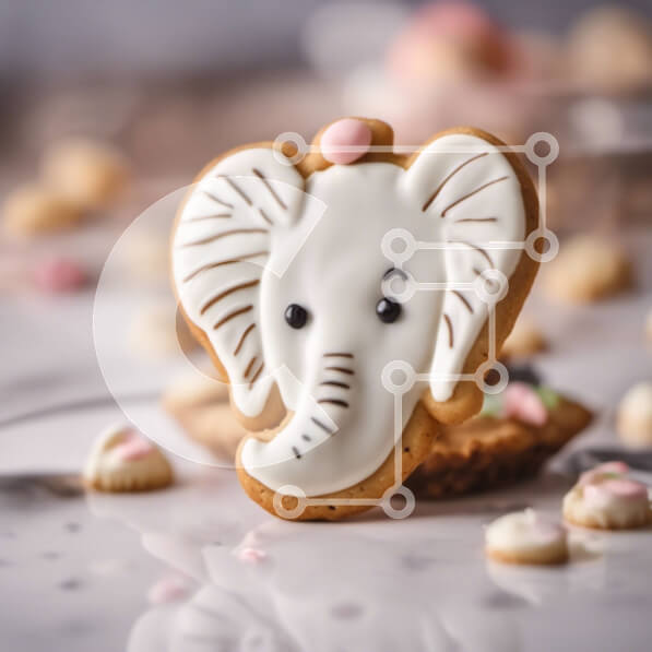 Σετ των 2 Intra Συλλεκτικό Ξύλινο Παζλ Plywood  4mm - Μπισκότο ελέφαντα στο τραπέζι του πάρτι Σε Ξύλινο Κουτί - Διαστάσεις: 10x10 cm – 25 κομμάτια