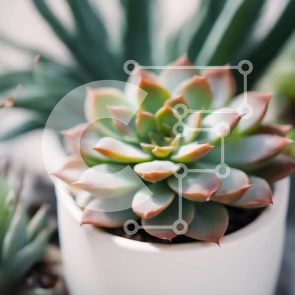 Intra Συλλεκτικό Ξύλινο Παζλ Plywood  4mm - Μικρό φυτό σε γλάστρα με πράσινα φύλλα και λευκή γλάστρα Σε Ξύλινο Κουτί - Διαστάσεις: 10x10 cm – 25 κομμάτια