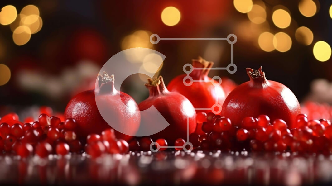 Σετ των 2 Intra Συλλεκτικό Ξύλινο Παζλ Plywood  4mm - Κόκκινα ρόδια σε ένα τραπέζι με φώτα Σε Ξύλινο Κουτί - Διαστάσεις: 10x10 cm – 25 κομμάτια