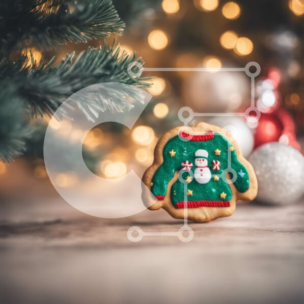 Σετ των 2 Intra Συλλεκτικό Ξύλινο Παζλ Plywood  4mm - Χριστουγεννιάτικο μπισκότο με διακοσμητικό πουλόβερ χιονάνθρωπος Σε Ξύλινο Κουτί - Διαστάσεις: 10x10 cm – 25 κομμάτια