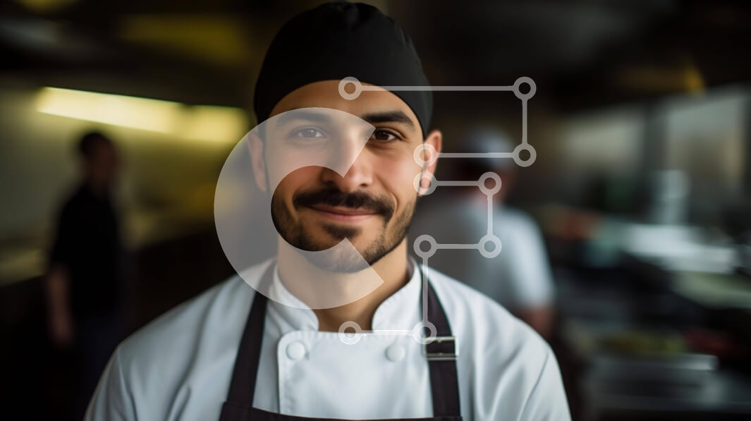 Intra Συλλεκτικό Ξύλινο Παζλ Plywood  4mm - Χαμογελαστός σεφ στην κουζίνα Σε Ξύλινο Κουτί - Διαστάσεις Puzzle: 10x10 cm – 25 κομμάτια