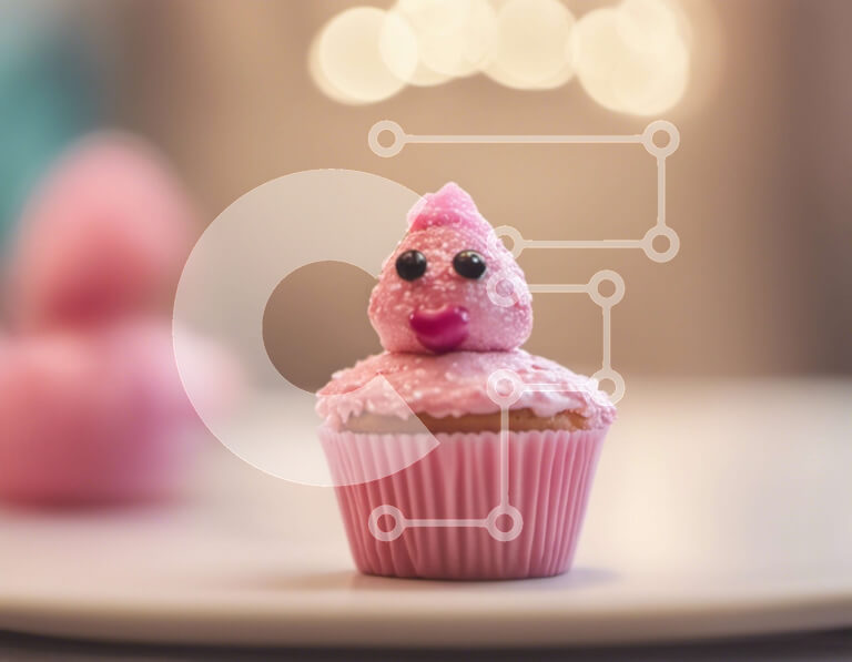 Σετ των 2 Intra Συλλεκτικό Ξύλινο Παζλ Plywood  4mm - Cupcake ζώων με ροζ πάγωμα Σε Ξύλινο Κουτί - Διαστάσεις: 10x10 cm – 25 κομμάτια