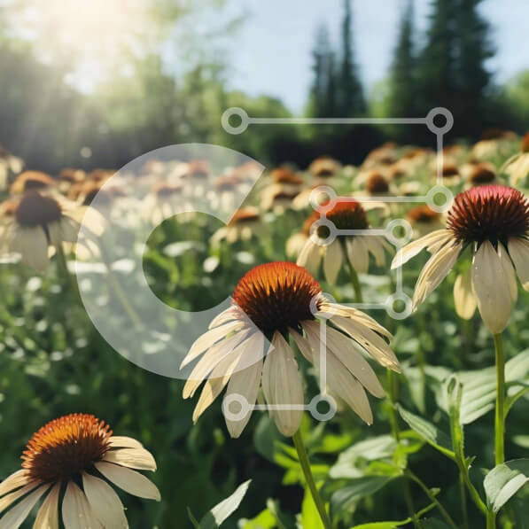 Intra Συλλεκτικό Ξύλινο Παζλ Plywood  4mm - Πεδίο με λευκά και καφέ λουλούδια με δέντρα Σε Ξύλινο Κουτί - Διαστάσεις: 10x10 cm – 25 κομμάτια