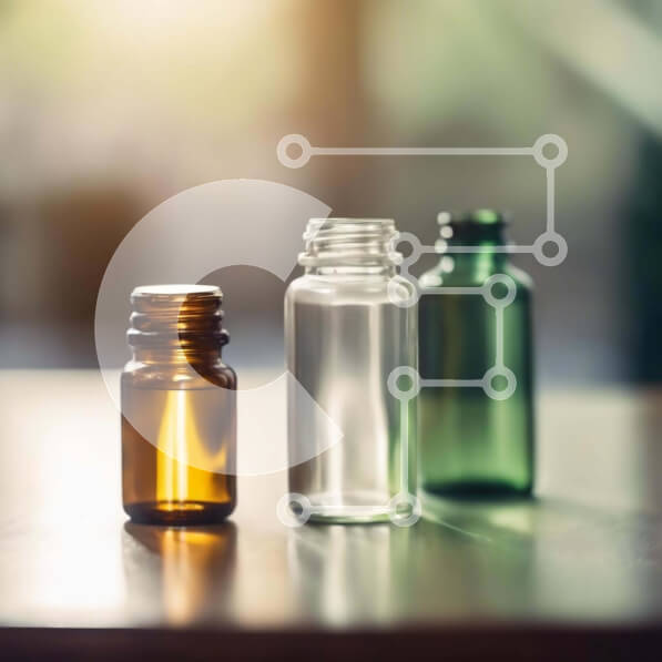 Σετ των 2 Intra Συλλεκτικό Ξύλινο Παζλ Plywood  4mm - Μπουκάλια αιθέριων ελαίων σε ξύλινο τραπέζι Σε Ξύλινο Κουτί - Διαστάσεις: 10x10 cm – 25 κομμάτια