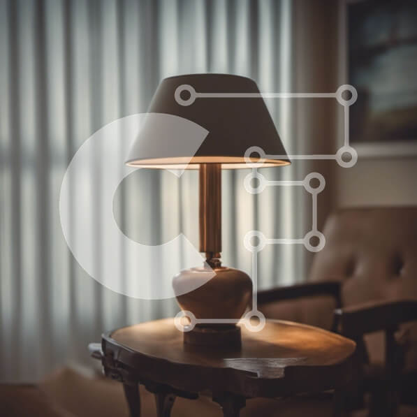 Intra Συλλεκτικό Ξύλινο Παζλ Plywood  4mm - Επιτραπέζιο φωτιστικό σε ξύλινο τραπέζι στο σαλόνι Σε Ξύλινο Κουτί - Διαστάσεις Puzzle: 10x10 cm – 25 κομμάτια