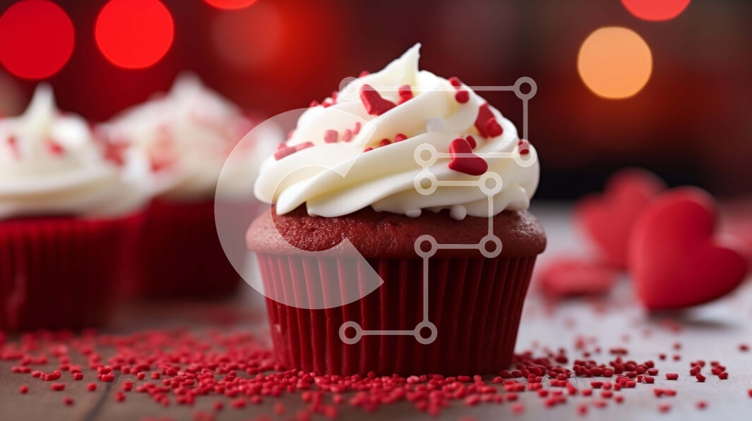 Σετ των 2 Intra Συλλεκτικό Ξύλινο Παζλ Plywood  4mm - Νόστιμο Cupcake Red Velvet με White Frosting και Red Sprinkles Σε Ξύλινο Κουτί - Διαστάσεις: 10x10 cm – 25 κομμάτια