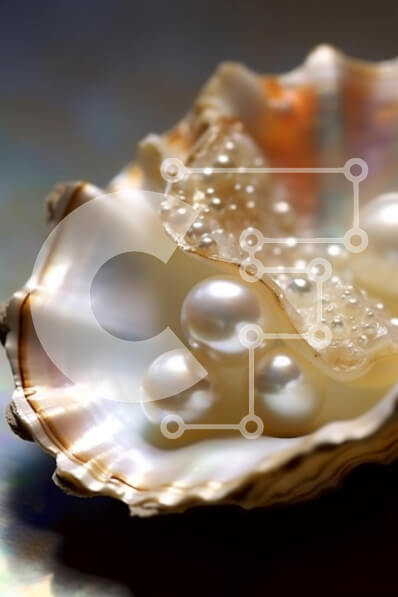 Intra Συλλεκτικό Ξύλινο Παζλ Plywood  4mm - Εκπληκτική κινηματογράφηση σε πρώτο πλάνο με μαργαριταρένιο κέλυφος στρειδιών με μαργαριτάρια μέσα Σε Ξύλινο Κουτί - Διαστάσεις Puzzle: 10x10 cm – 25 κομμάτια