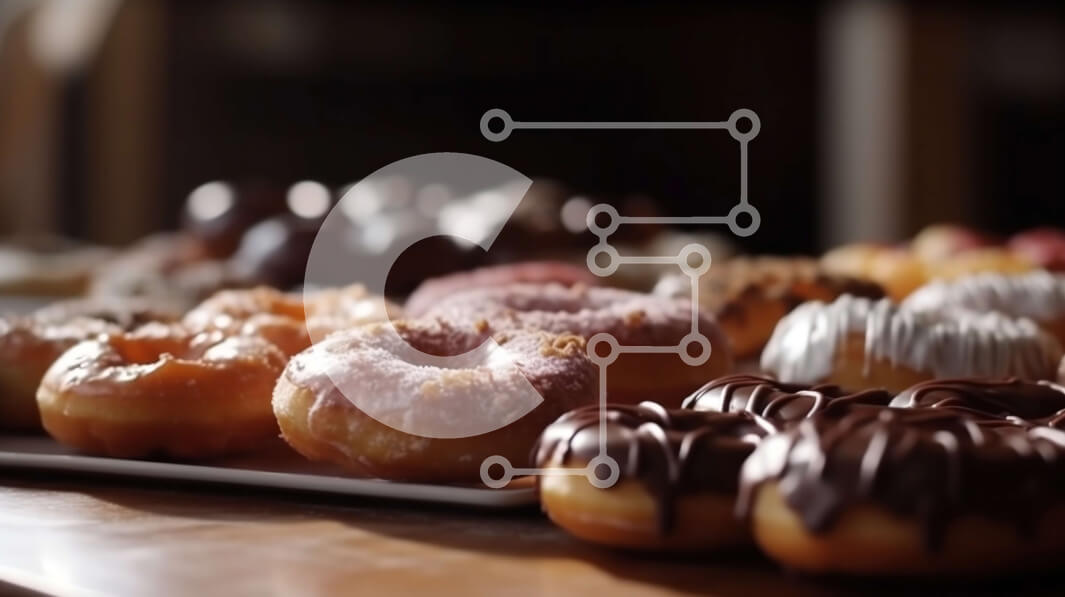 Σετ των 2 Intra Συλλεκτικό Ξύλινο Παζλ Plywood  4mm - Νόστιμη εικόνα από φρεσκοψημένους λουκουμάδες με γαρνιτούρες Σε Ξύλινο Κουτί - Διαστάσεις: 10x10 cm – 25 κομμάτια