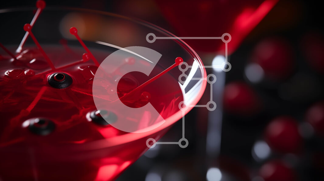 Σετ των 2 Intra Συλλεκτικό Ξύλινο Παζλ Plywood  4mm - Κόκκινα κοκτέιλ Martini με μούρα σε ένα ποτήρι Σε Ξύλινο Κουτί - Διαστάσεις: 10x10 cm – 25 κομμάτια